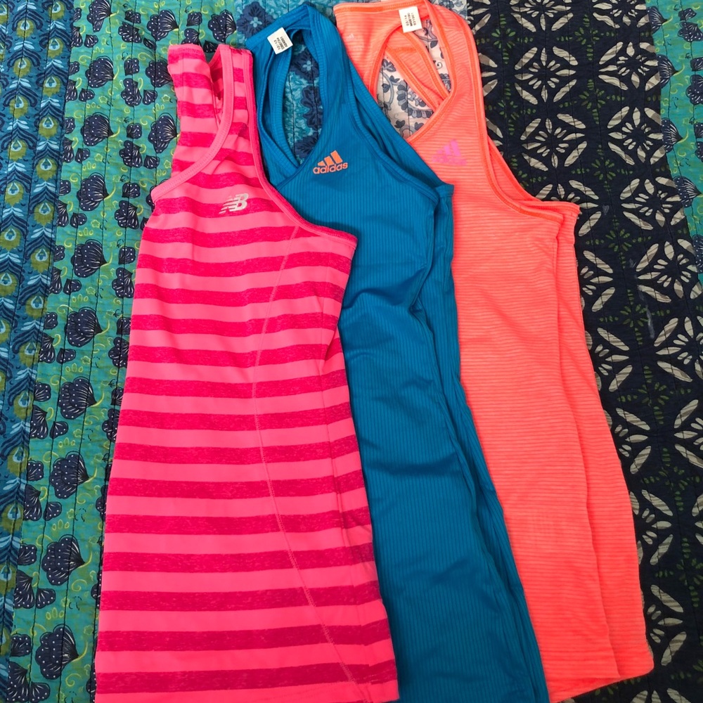 EUC Adidas and New Balance Running Tanks